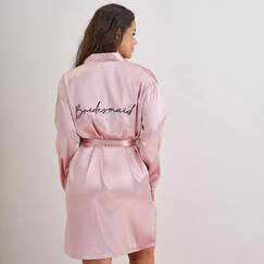 Pink Bridesmaid Embroidered Dressing Gown