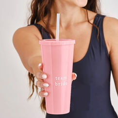 Re-usable Team Bride Cup With Straw