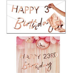 Rose Gold Birthday Banner - Add An Age