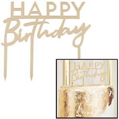 Gold Birthday Cake Topper