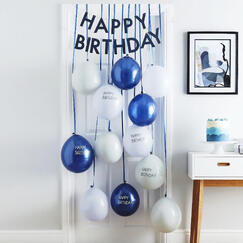 Blue & White Birthday Door Kit