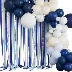 Blue Streamer & Balloon Backdrop Kit