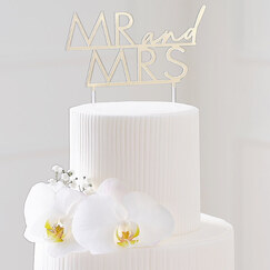 Gold Mr and Mrs Cake Topper