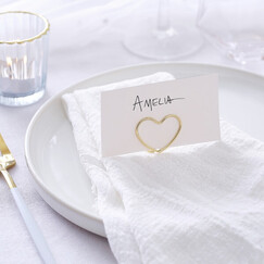 Gold Heart Place Card Holders (pk6)