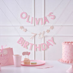 Pink Birthday Banner - Personalise It