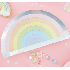 Pastel Rainbow Plates - pk8