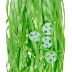 Lime Green Balloon Ribbons With Clips - pk25