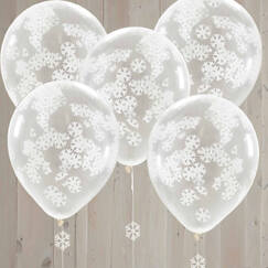 Snowflakes Confetti Filled Balloons (pk5)