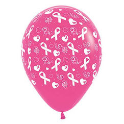 Fuchsia Pink Ribbon Balloons - pk25