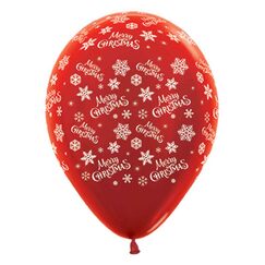 Christmas Metallic Red Balloons - pk6