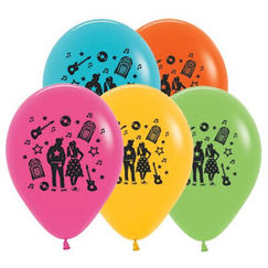 Assorted Rock & Roll Balloons - pk25