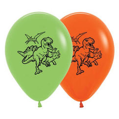 Dinosaurs Lime & Orange Balloons - pk25