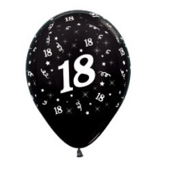 Black 18 Balloons - pk25