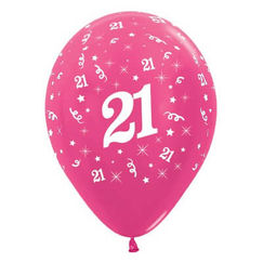 Metallic Fuchsia 21 Balloons - pk25 
