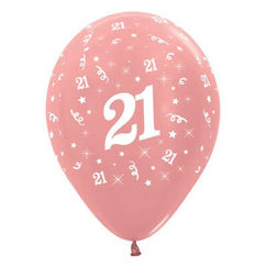 Rose Gold 21 Balloons - pk25