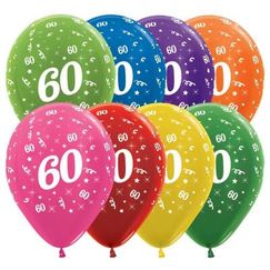 Assorted 60 Metallic Balloons - pk25 