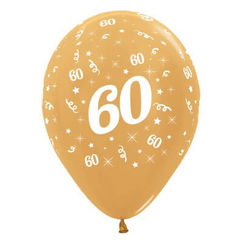 Gold 60 Balloons - pk25