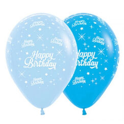 Blue Birthday Twinkling Balloons - pk6