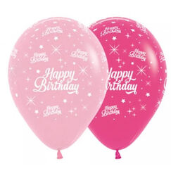 Pink Birthday Twinkling Balloons - pk6