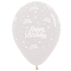 Clear Birthday Twinkling Balloons - pk6
