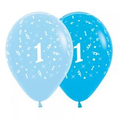 Blue 1 Balloons - pk6