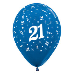 Metallic Blue 21 Balloons - pk6