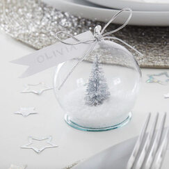 Silver Snow Globe Place Card Holders (pk4)