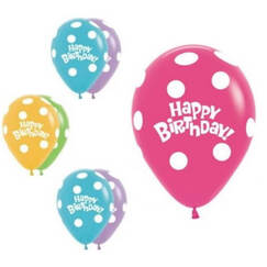 Birthday Dots Balloons - pk12
