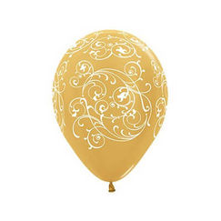 Filigree Gold Balloons - pk12