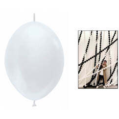Satin White Link Balloons - pk25