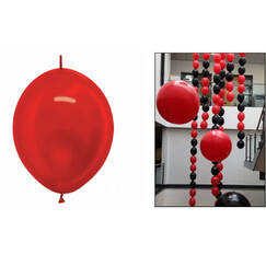 Metallic Red Link Balloons - pk25