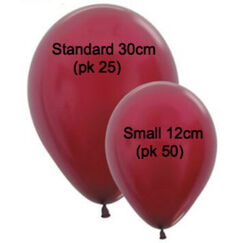 Metallic Burgundy Small 12cm Balloons - pk50