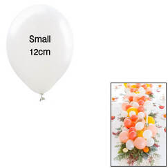 White Small 12cm Satin Balloons - pk50