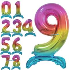 Rainbow Number AirFilled Standing Balloon (76cm)