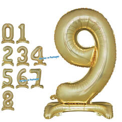 White Gold Number Standing Balloon (76cm)