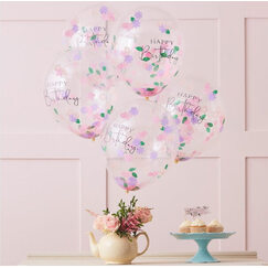 ParTea Confetti Filled Birthday Balloons (pk5)