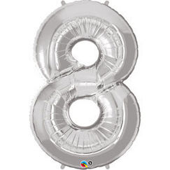 Number 8 Balloon - Silver