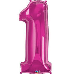 Number 1 Balloon - Magenta Pink