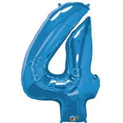 Number 4 Balloon - Blue