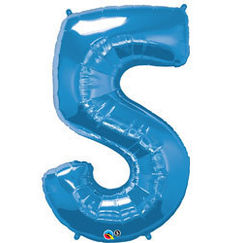 Number 5 Balloon - Blue