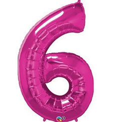 Number 6 Balloon - Magenta