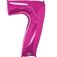 Number 7 Balloon - Magenta Pink