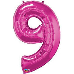 Number 9 Balloon - Magenta Pink