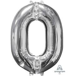 Silver Number 0 Balloon (66cm)