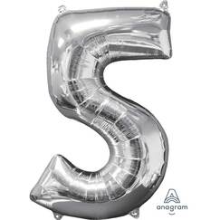 Silver Number 5 Balloon (66cm)