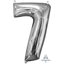 Silver Number 7 Balloon (66cm)