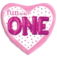 3D Pink Fun To Be One Balloon (91cm)