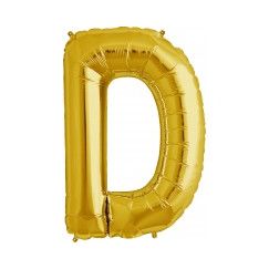 Letter D Megaloon Balloon - Gold