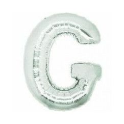 Letter G Megaloon Balloon 81cm - Silver