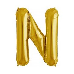 Letter N Megaloon Balloon - Gold